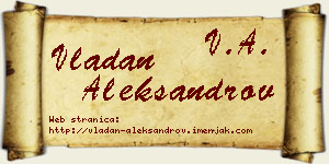 Vladan Aleksandrov vizit kartica